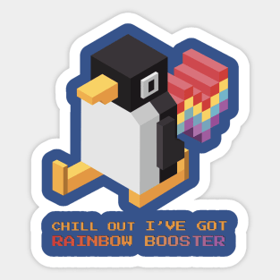 Rainbow Racer Penguin Sticker